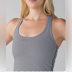 Lululemon Black & White Gingham Swiftly Tech Tank